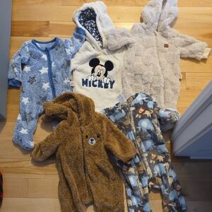 Disney Mickey Mouse Blue and White Starry Footie